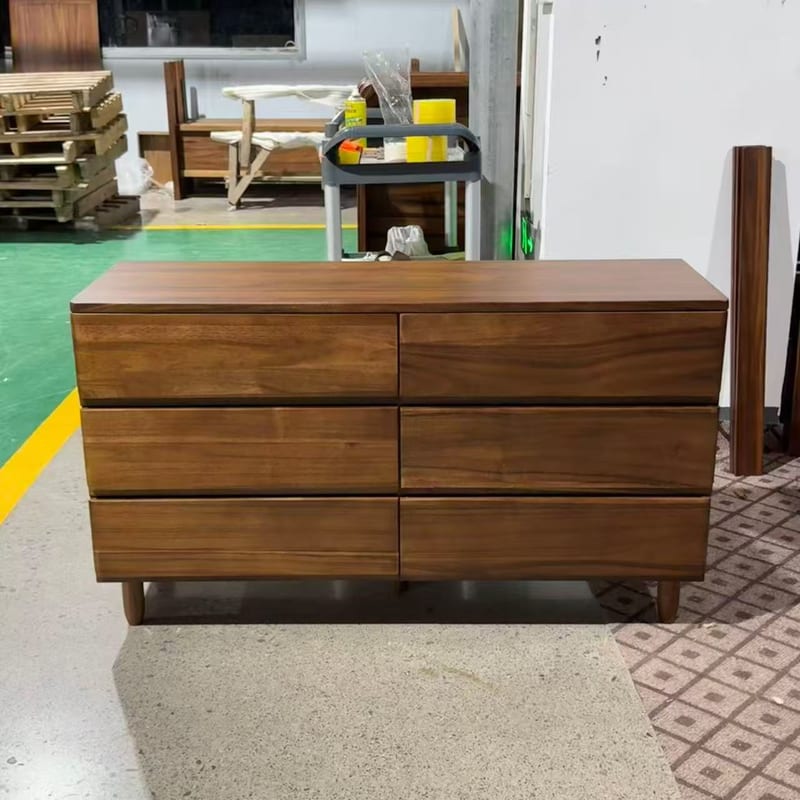 Walnut Solid Wood Six-Drawer Dresser 903