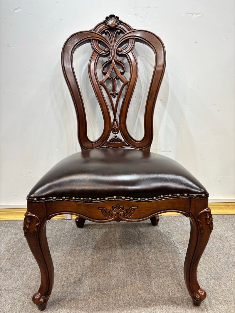 Guangdong Brand American Mahogany Solid Wood Leather Dining Chair CY1007