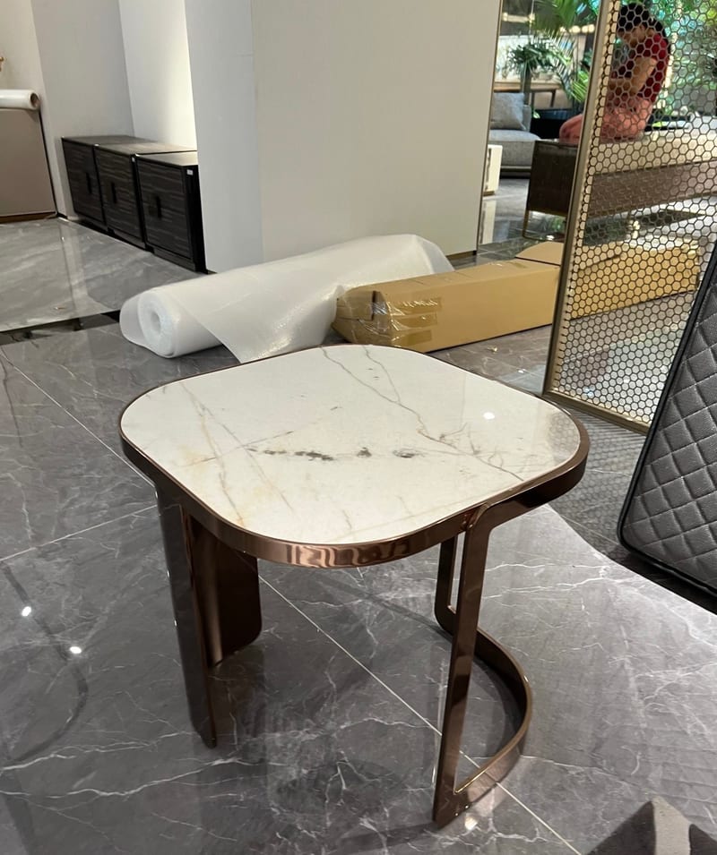 Ck Furniture 242 Rose Gold Brushed Square Side Table