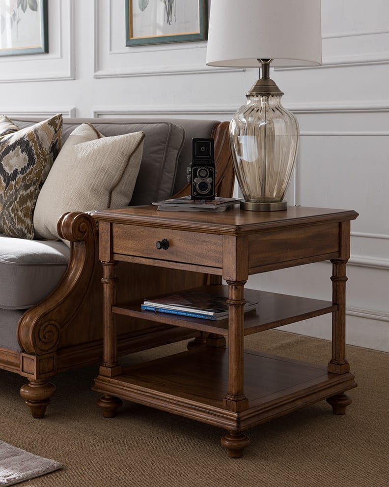 American Classic Square Coffee Table in Mahogany and Cherry Veneer