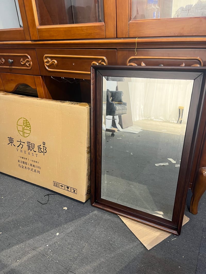 Dihao Ulin Wood Solid Wood Vanity Mirror, Chinese Style