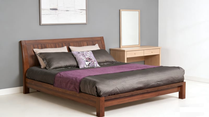 Renhao Jupin BT-5305 Nordic Walnut Solid Wood Storage Bed