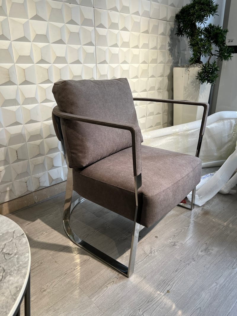 Veinadino XR10 White Gloss Stainless Steel Lounge Chair