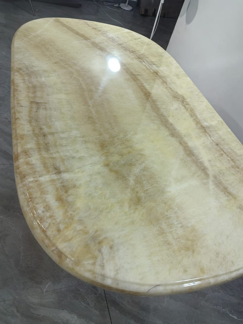 CK Furniture Natural Stone Dining Table in Beige