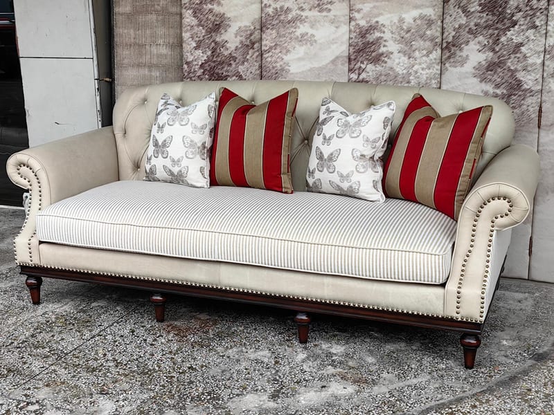 Kezhi Home Vintage Waxed Leather Sofa