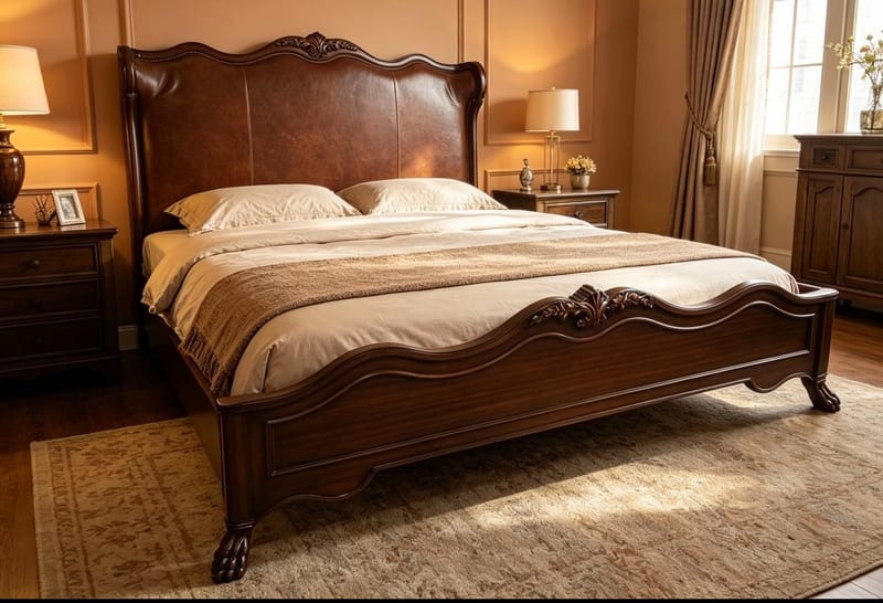 Kezhi CH-005-BE03 American Solid Wood & Leather Bed