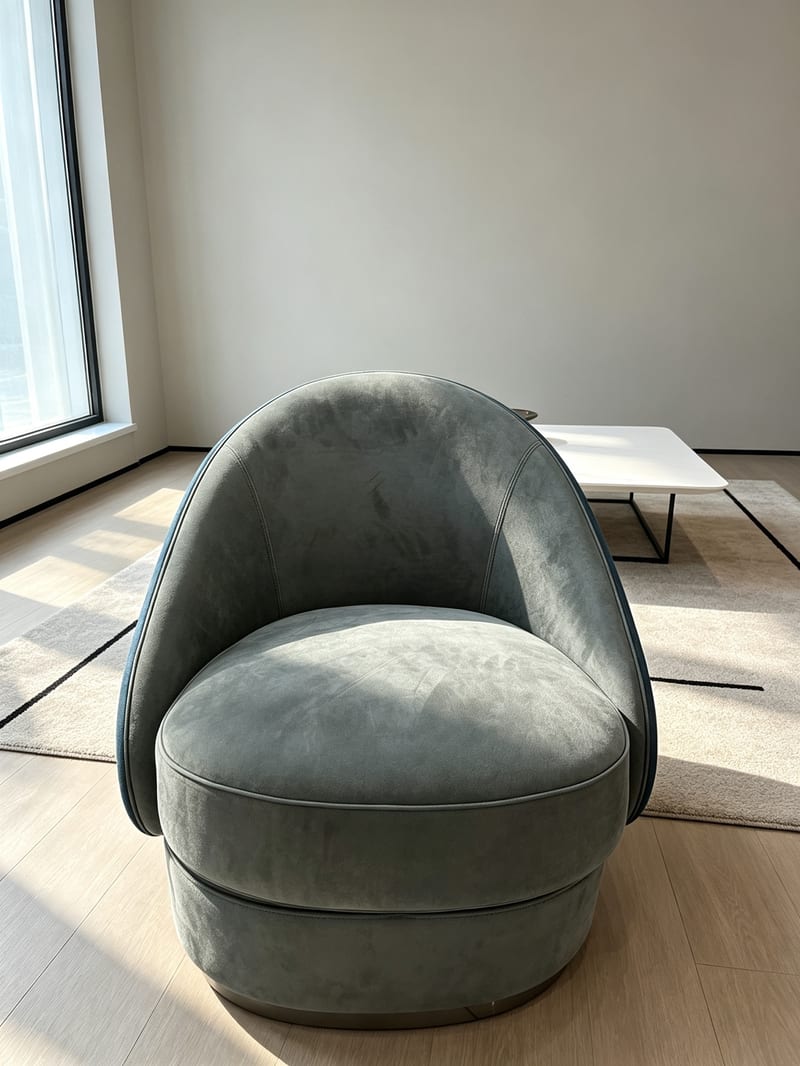 Basen Jizhi Beini BS122 Leather Swivel Accent Chair