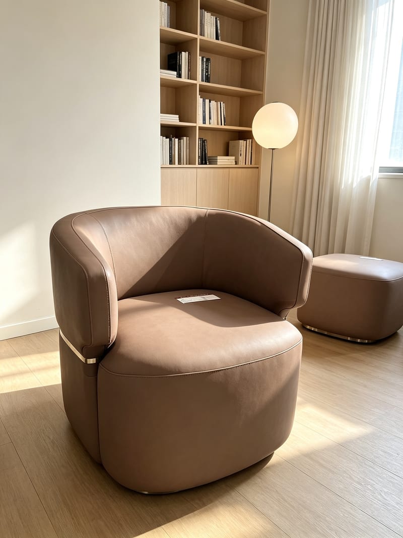 Bosen Jizhi Beini BS115 Aniline Leather Swivel Lounge Chair