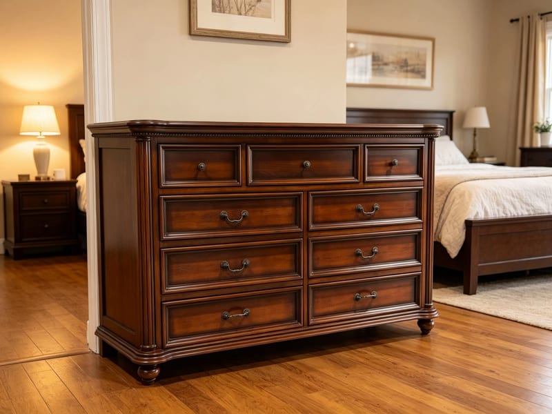 BC3303 American Nine-Drawer Dresser, Solid Mahogany