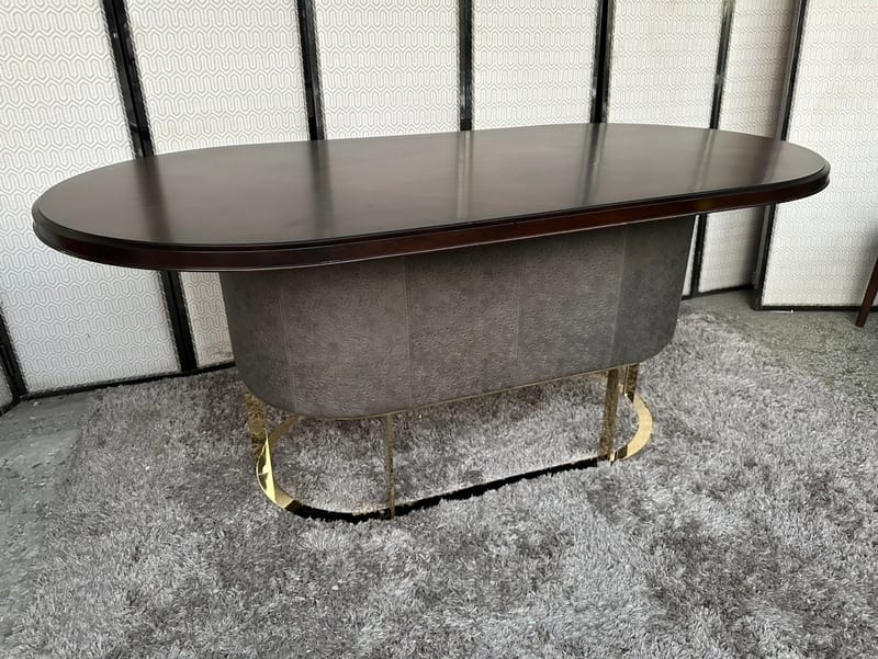 American Style Multi-Purpose Table 6502 | Mahogany & Leather