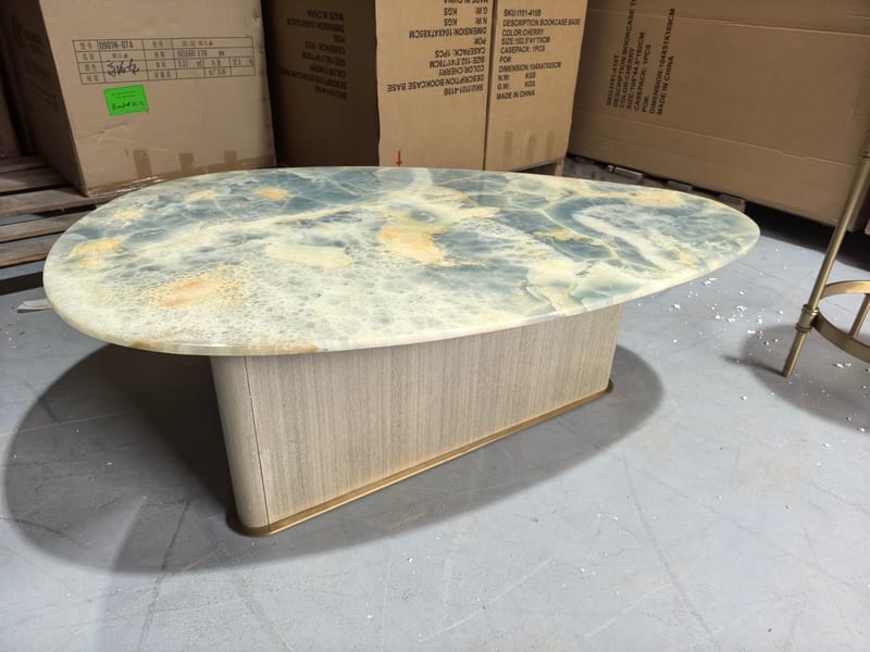 Hesterburg D913N-09 Teardrop Marble Coffee Table