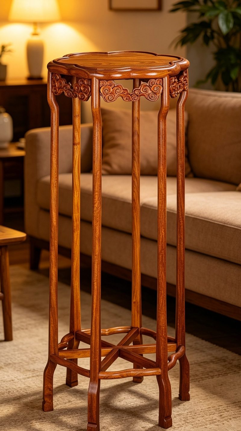 Solid Rosewood Chinese Plant Stand & Tea Table F1505
