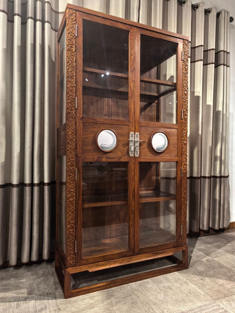 R1510 National-Standard Rosewood Wine Cabinet, Acacia Solid Wood