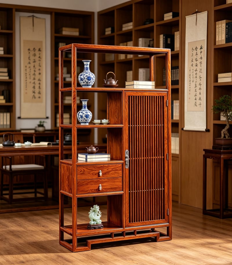 Shenzhen Brand African Rosewood Curio Cabinet L1525R