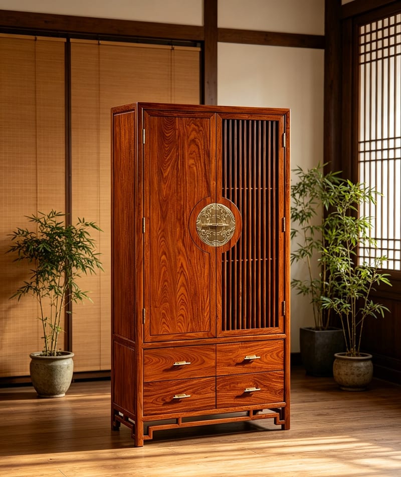 Solid African Rosewood Wine & Book Cabinet H1523AL