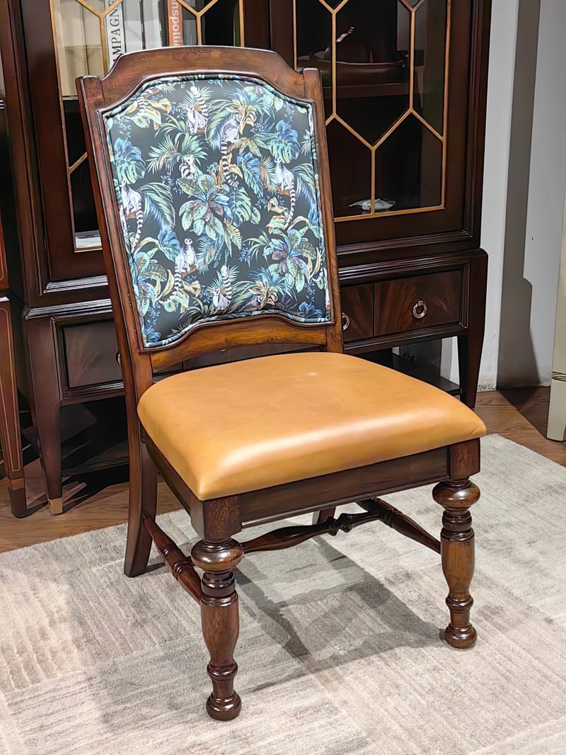 2601 Simple American Walnut & Leather Dining Chair