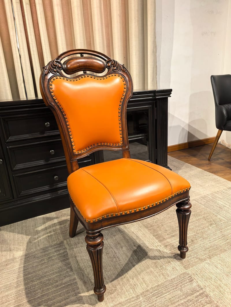 Hestebao D160N-150 Solid Beech & Leather Dining Chair