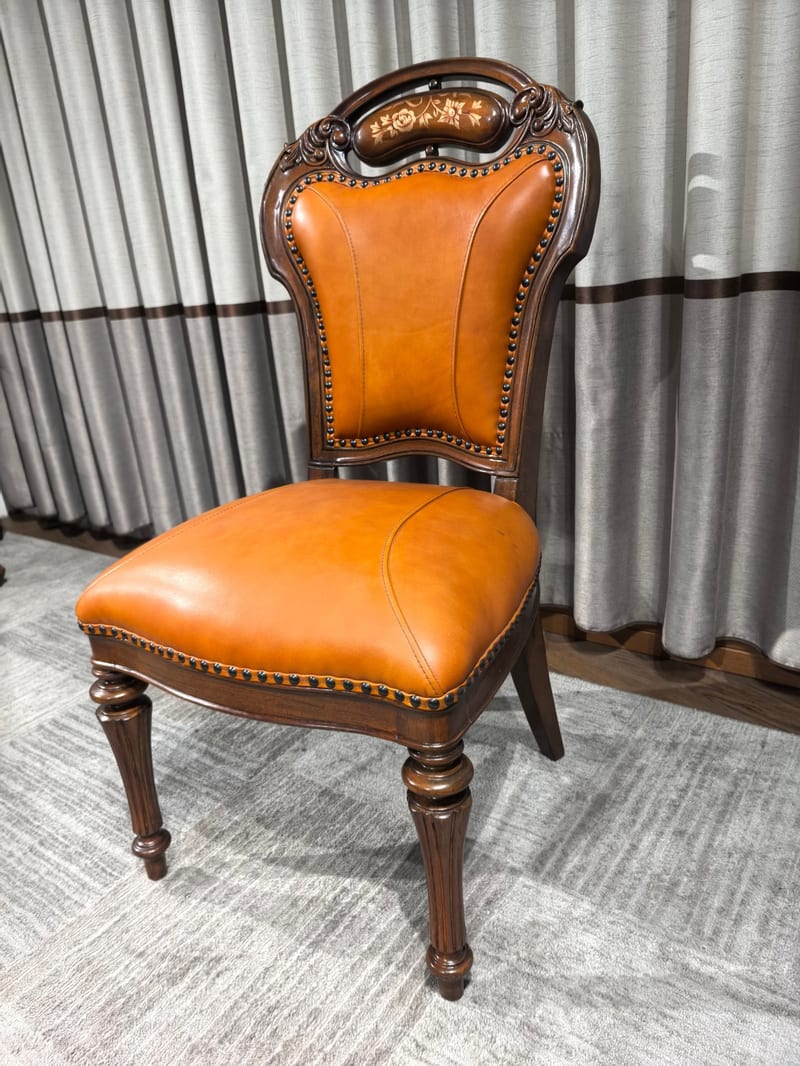 Hesterburg D160N-150 Beech & Top-Grain Leather Dining Chair