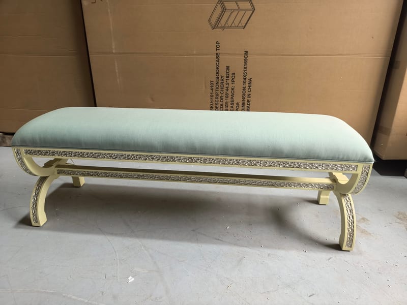 Hesterburg B313N-41 Beech Bedroom Bench, Cotton-Linen Seat