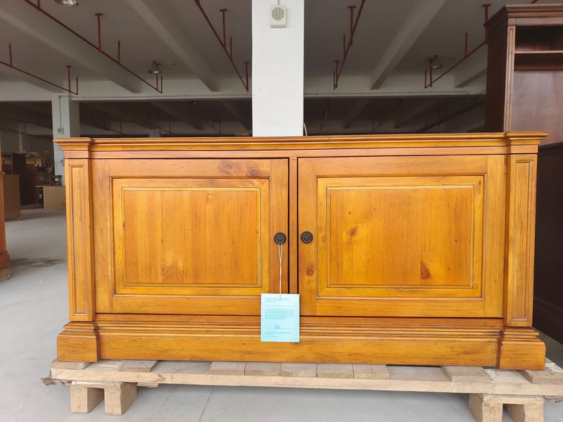 Pine TV Stand in Honey Brown
