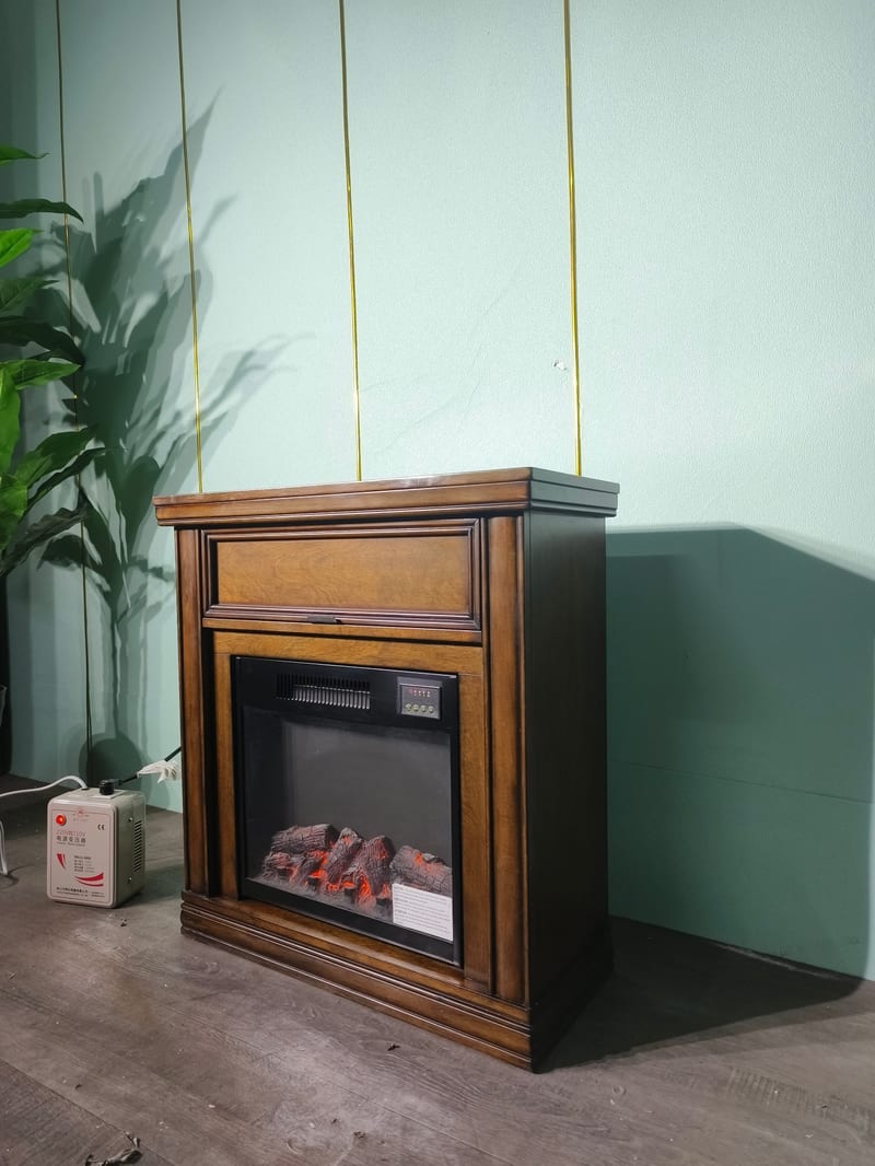 American Solid Wood Fireplace Storage Cabinet – Export Sample
