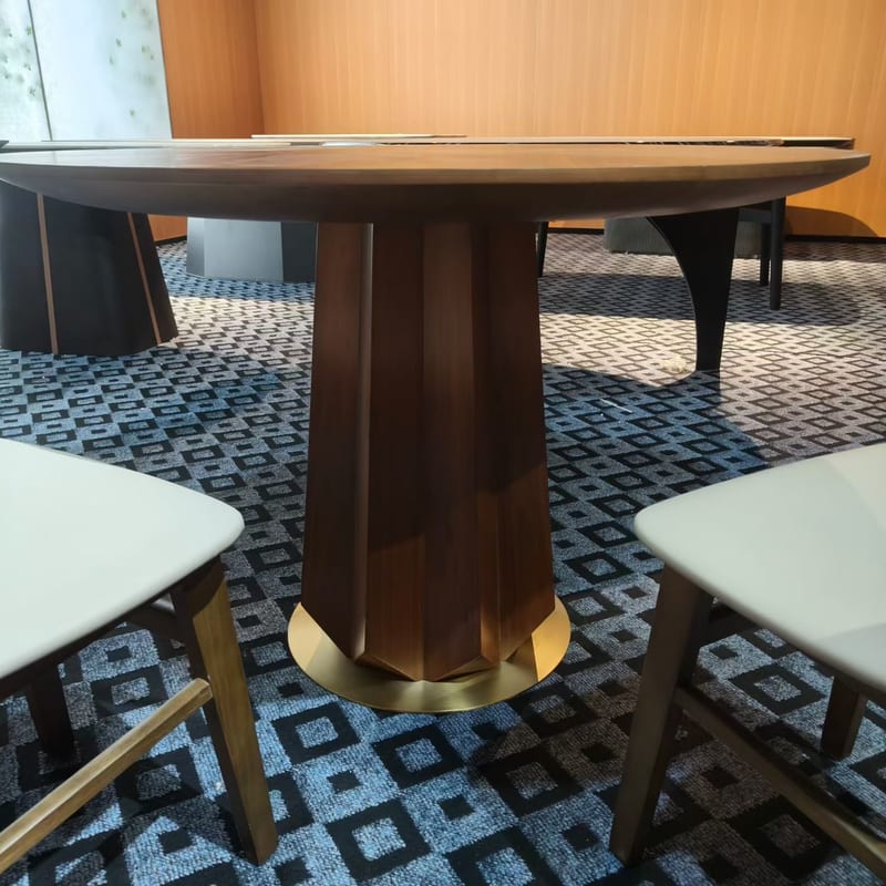 North American Black Walnut Veneer Round Table