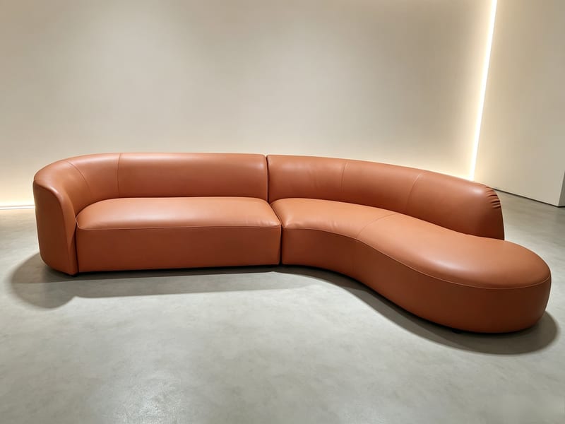 Haotingxuan Left-Facing Chaise Sectional Sofa, Caramel