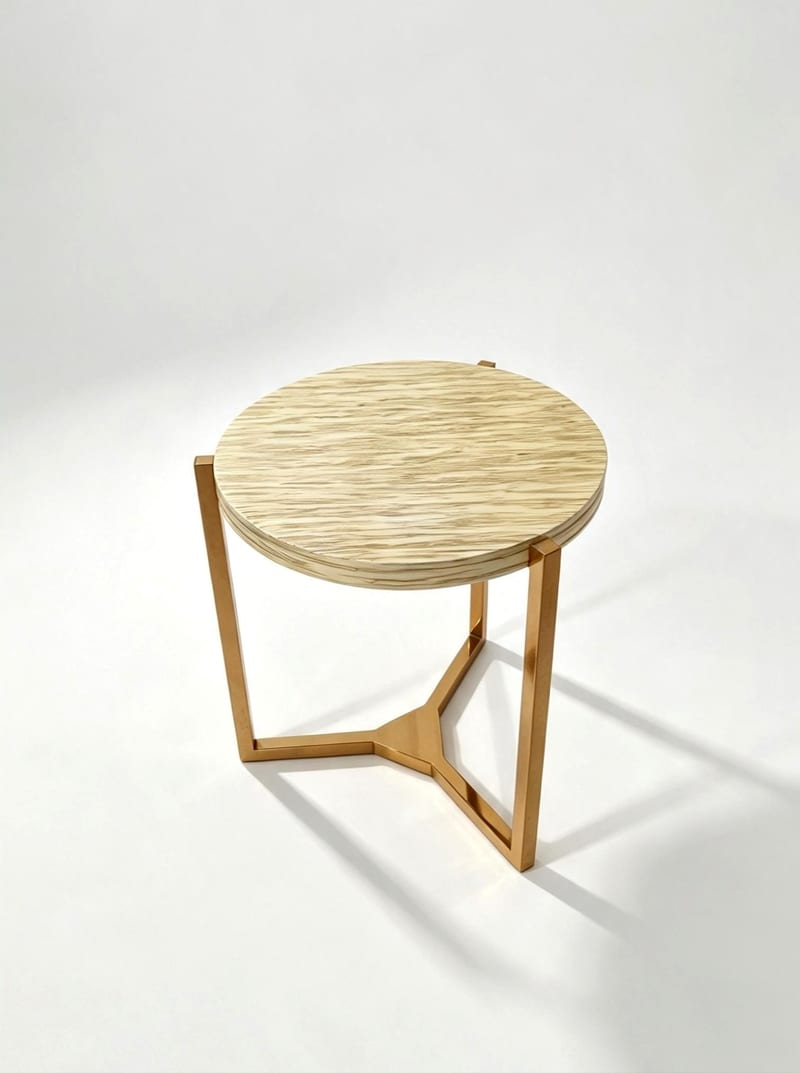 Jifanxi Heben HB305 Round Side Table, Stainless Steel
