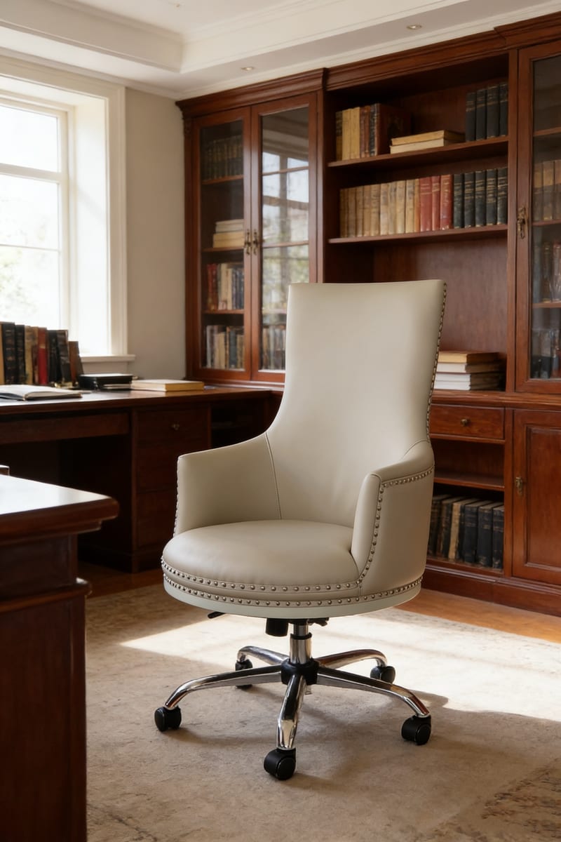 Givenchy George American White Oak Leather Office Chair