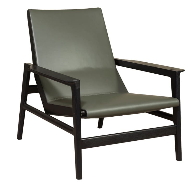 H3-M16 Ash & Dark Gray Leather Lounge Chair