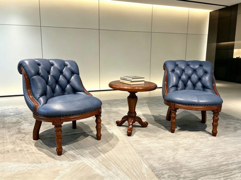 STDOME Wujin Wood & Matte Leather American Lounge Chair