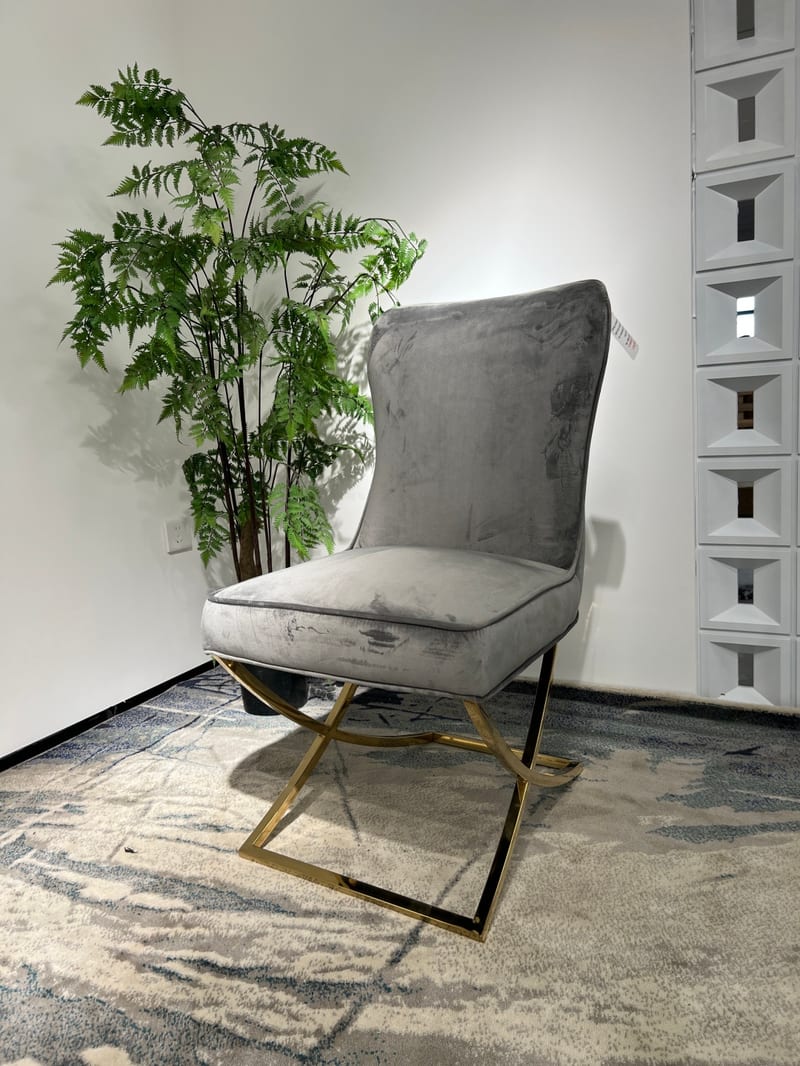 61505 Velvet High-Back Dining Chair