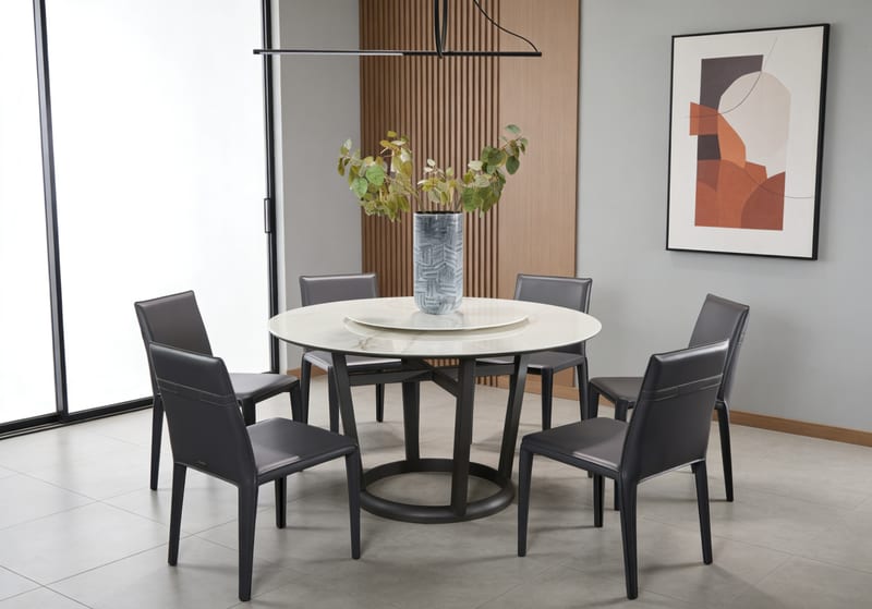 Renhao Yijian T-66309 Round Sintered Stone Dining Table with Lazy Susan