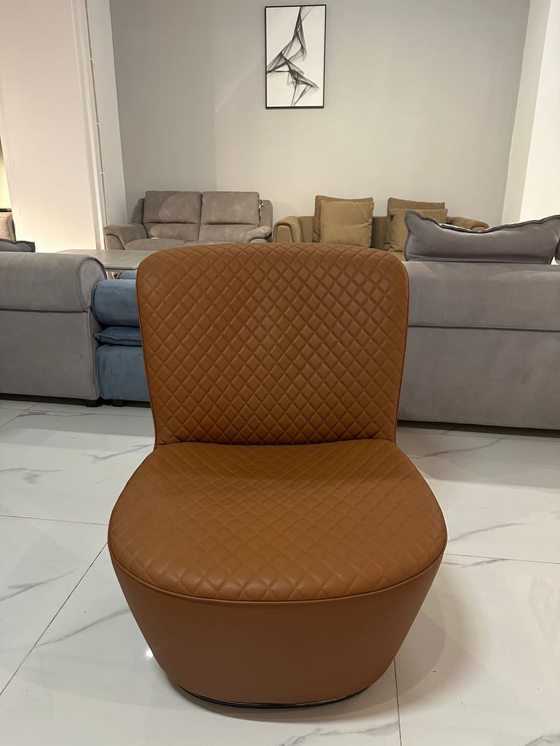Bosen Jizhi Beini Italian Leather Swivel Lounge Chair