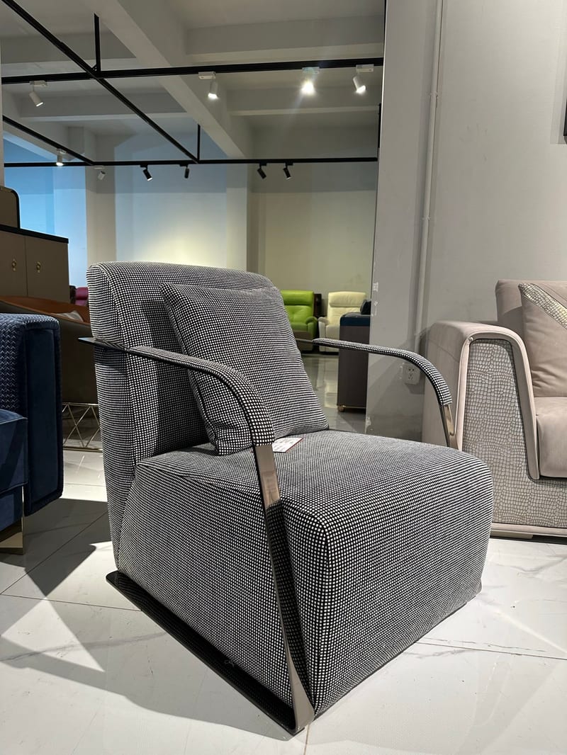 Bosen Jizhi Beini BS107 Houndstooth Fabric Lounge Chair