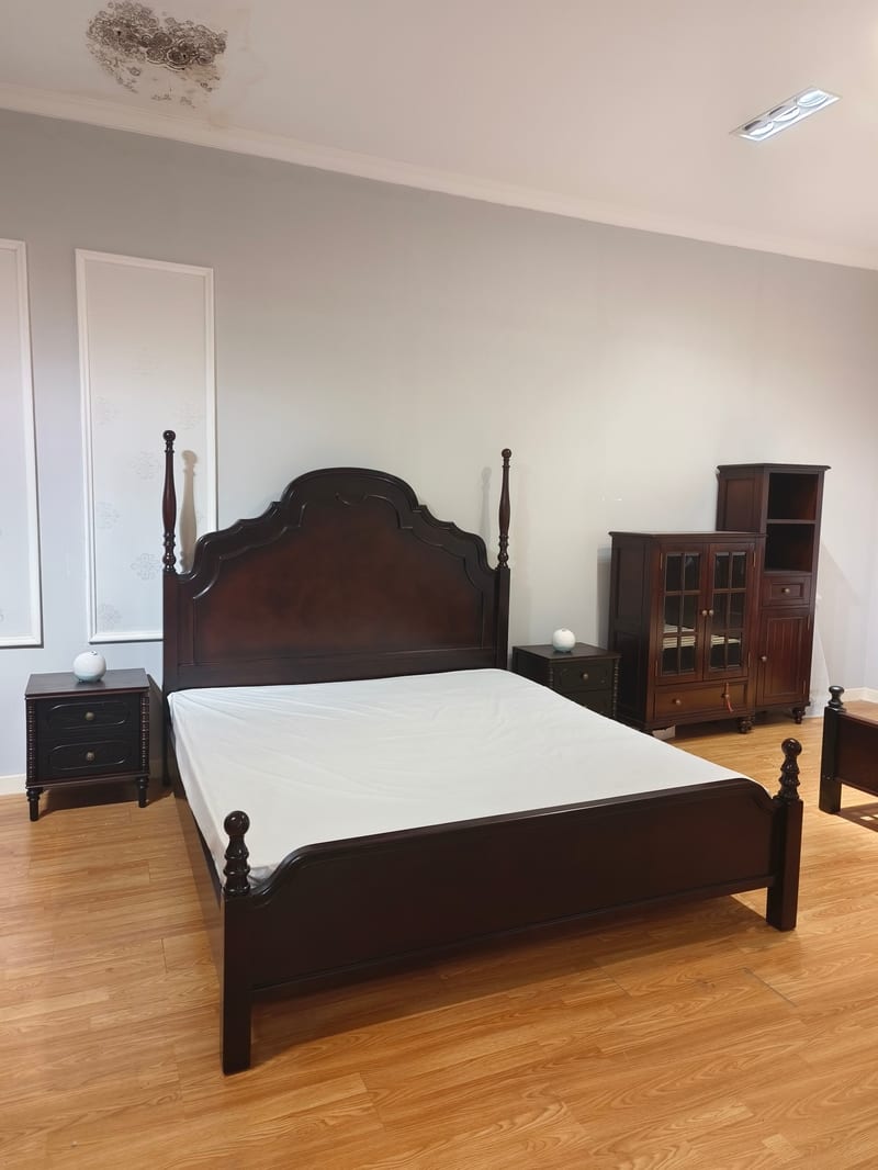 Anna Solid Wood American Bed Rubberwood Frame