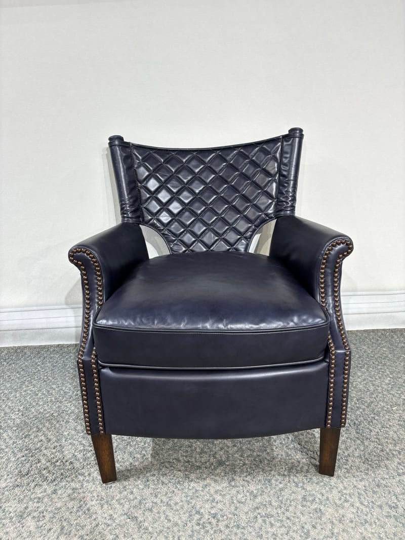 American Leather Accent Chair with Rolled Arms