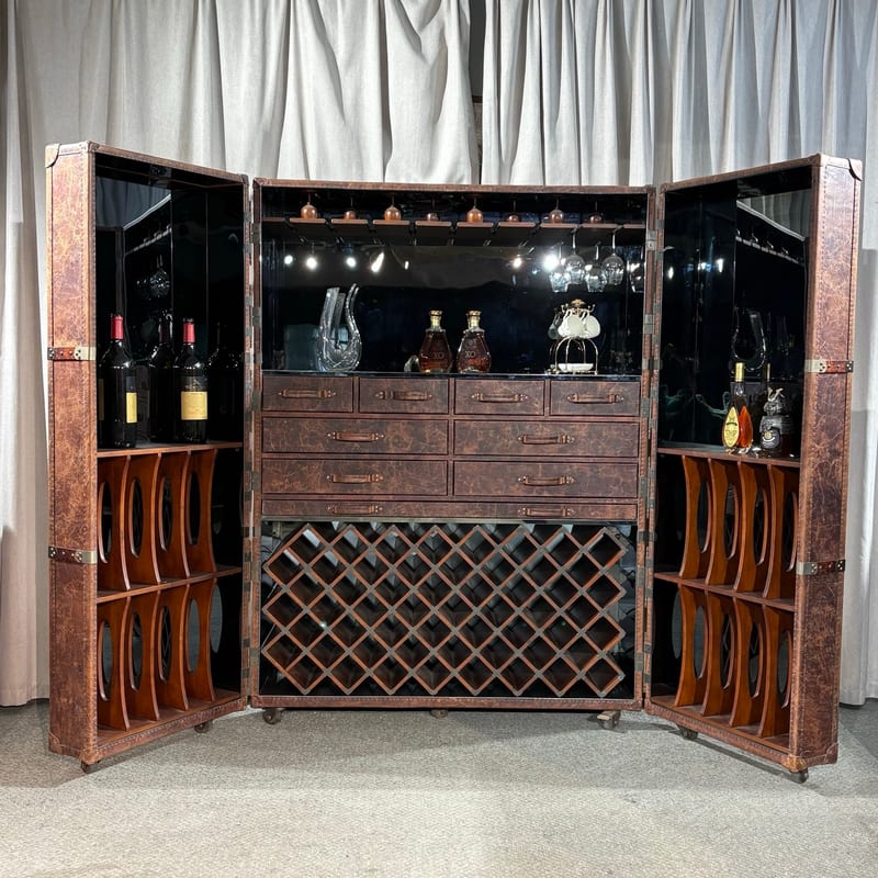 AYL Winery Reserve Leather Wine Cabinet