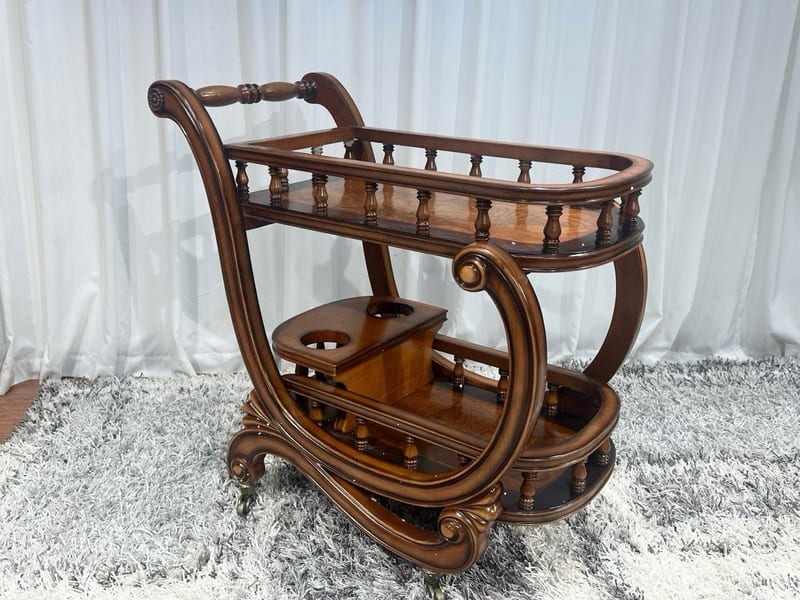 Yingeli Earl Series Solid Beech Serving Cart