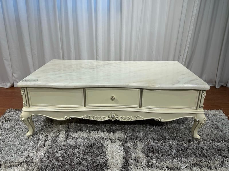 Yinggeli Earl Collection Long Coffee Table, White