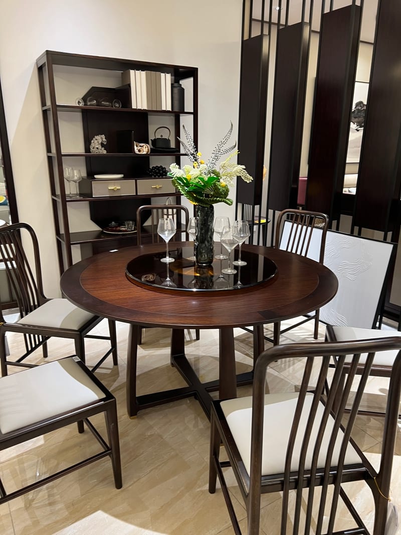 Baojule Lantingyuan New Chinese Teak Round Dining Table, TC513
