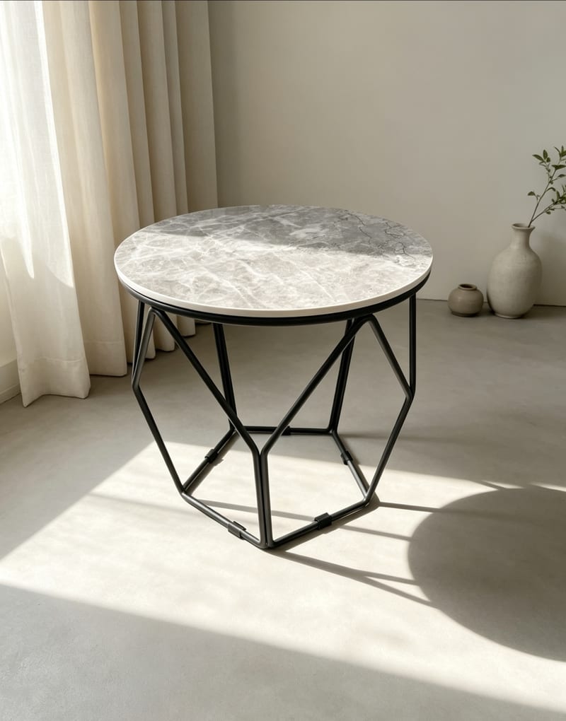 Baojule OU201 Round Sintered Stone Side Table