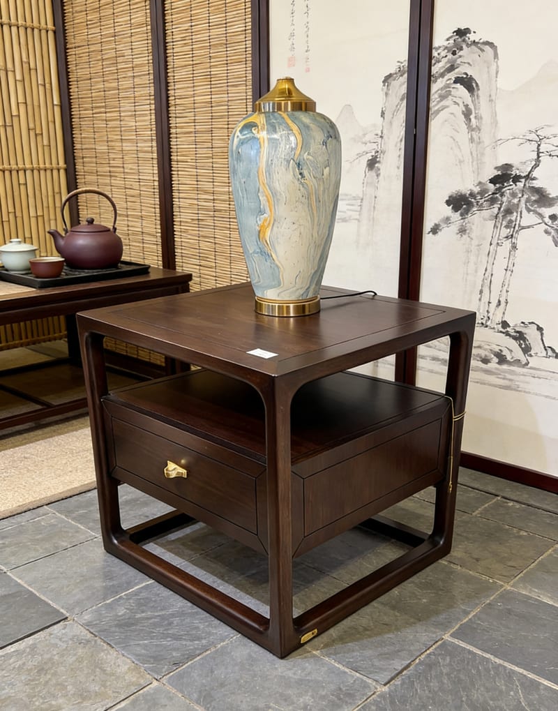 Baojule Lantingyuan TC513 Walnut Square Side Table