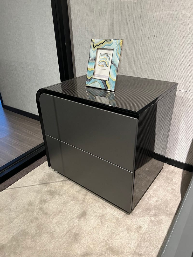 Jinmifeng JMF3602 Dark Gray Glossy Nightstand