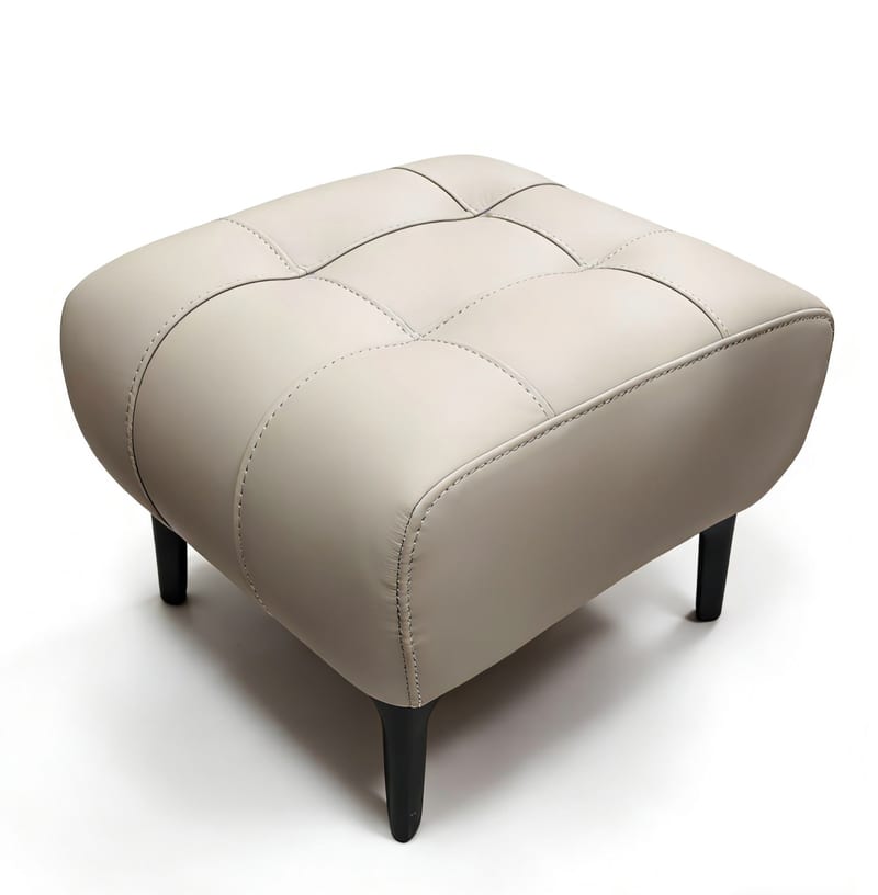 bub Full-Grain Leather Ottoman & Entryway Bench