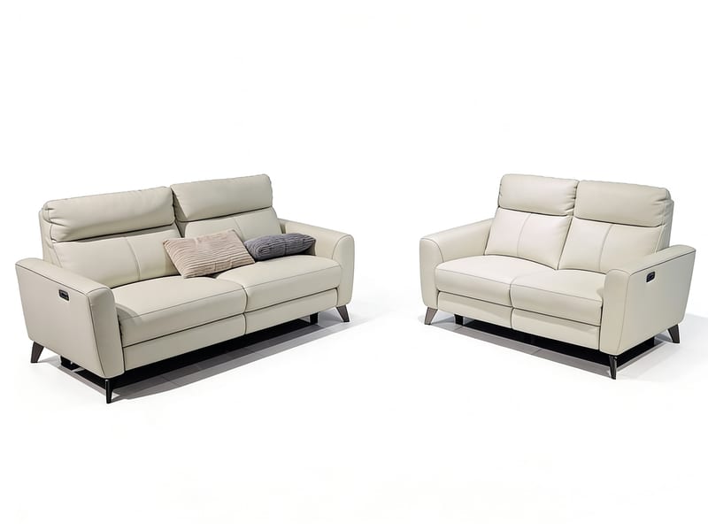 CI BUB 2+3 Italian Leather Power Reclining Sofa Set