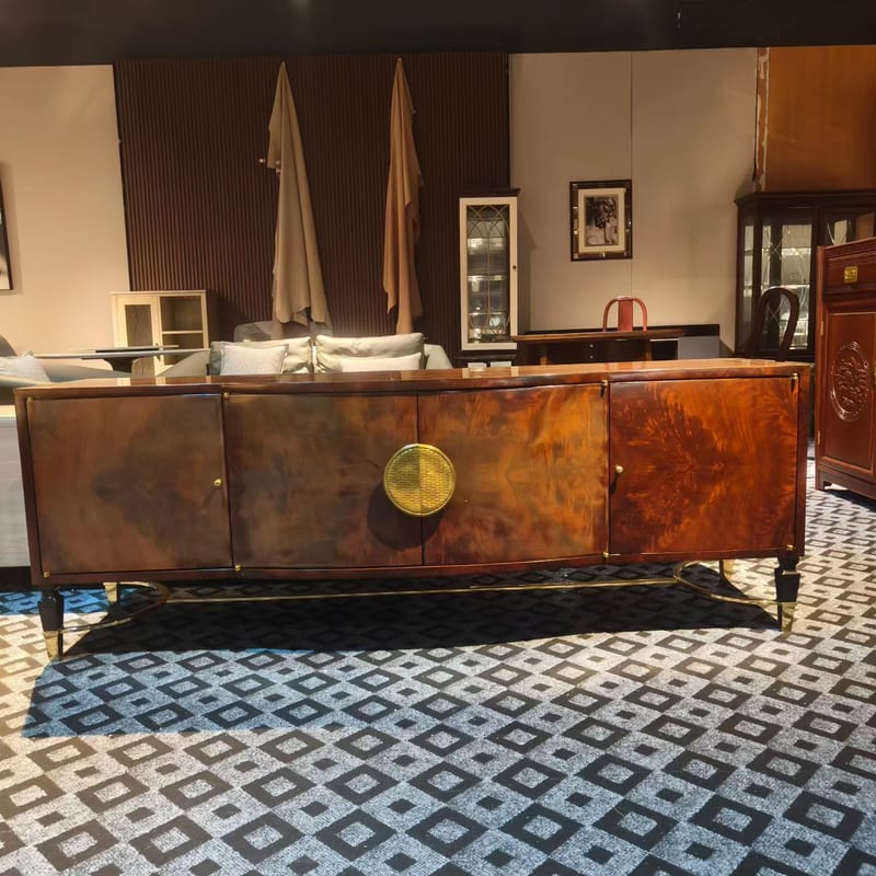 Dongguan Luxury Brand Mahogany Burl Veneer Sideboard