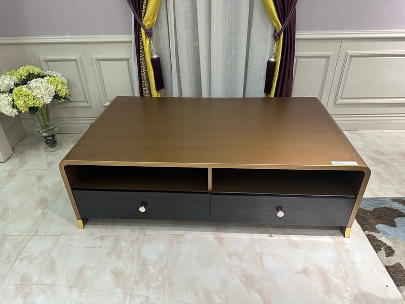 Baojule YF861 Beech Glam Coffee Table with Storage
