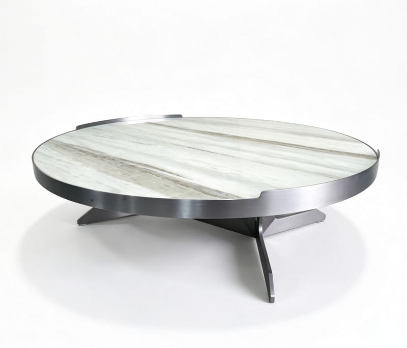 G·T home Jazz White Marble Round Coffee Table